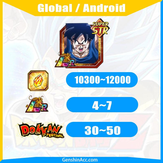 DRAGON BALL Z DOKKAN BATTLE - Fresh Starter Account ( Global | Android ) - Thousandfold Plea Goku - Genshin Acc