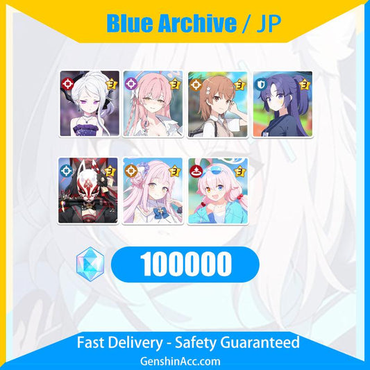 Blue Archive Many 3-Star 100000 Pyroxene Limited Starter Account ( JP ) - Genshin Acc