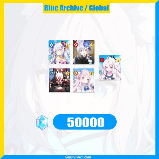 Blue Archive Many 3-Star 50000 Pyroxene Limited Starter Account (Global) - Genshin Acc