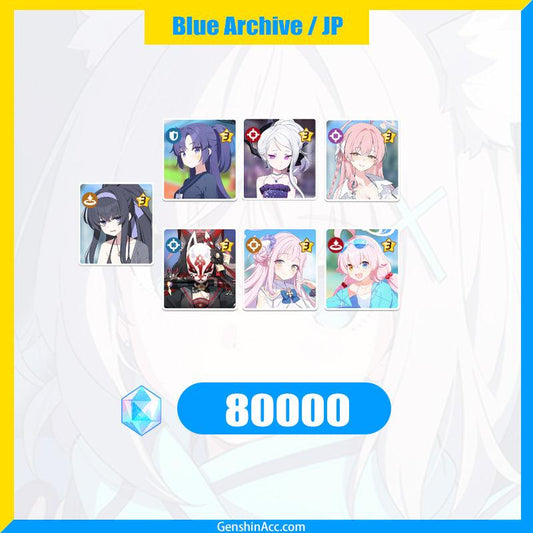 Blue Archive Many 3-Star 80000 Pyroxene Limited Starter Account ( JP ) - Genshin Acc