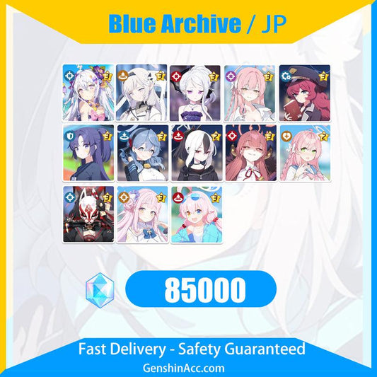 Blue Archive Many 3-Star 85000 Pyroxene Limited Starter Account ( JP ) - Genshin Acc