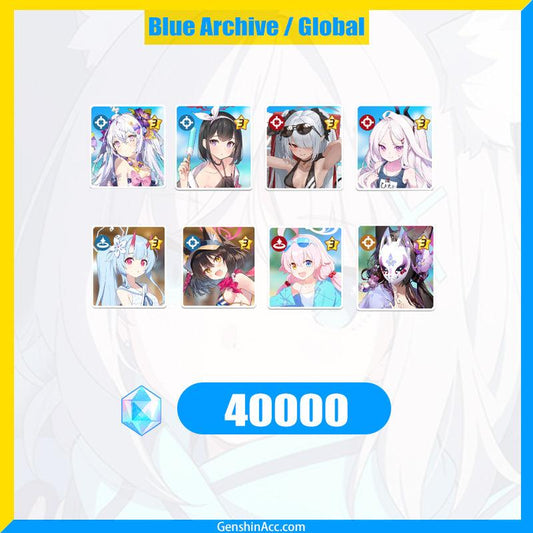 Blue Archive (Swimsuit) 40000 Pyroxene Limited Starter Account (Global) - Genshin Acc