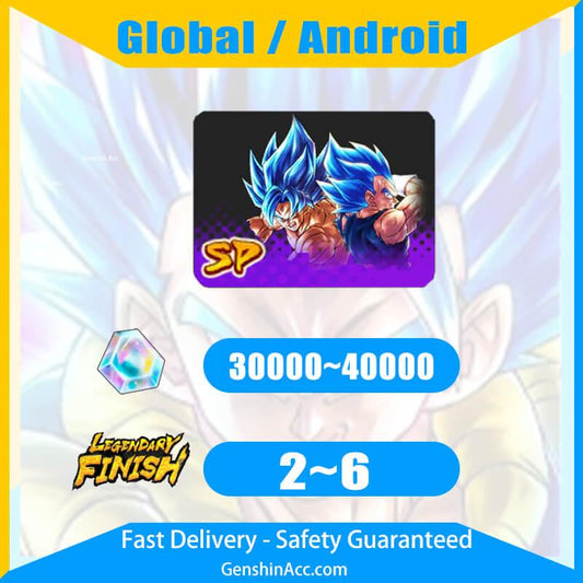 DRAGON BALL LEGENDS-Super Saiyan God SS Goku & Vegeta Starter Account ( Global | Android ) - Genshin Acc