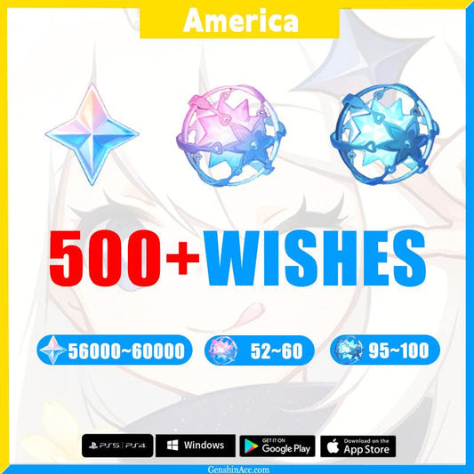 Genshin impact account Primogems 56000+ / 500+ Draws Starter account(America) - Genshin Acc