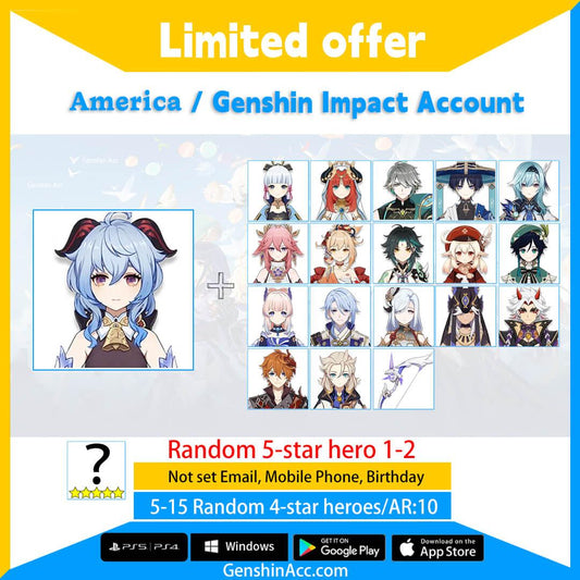 Genshin Impact Starter Account - Ganyu (America/NA) - Genshin Acc