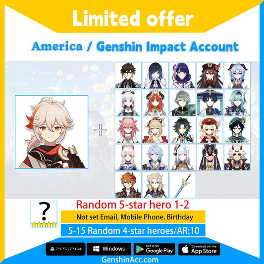 Genshin Impact Starter Account - Kaedehara Kazuha (America/NA) - Genshin Acc