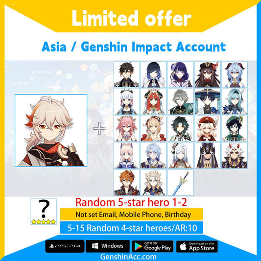 Genshin Impact Starter Account - Kaedehara Kazuha (Asia/AS) - Genshin Acc