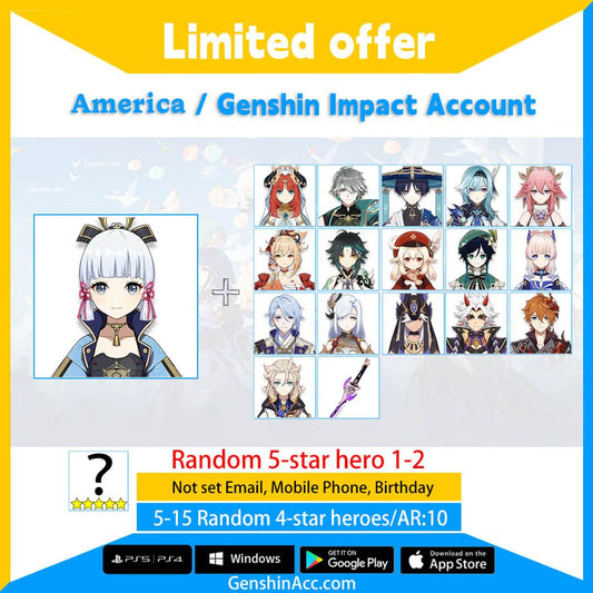 Genshin Impact Starter Account - Kamisato Ayaka (America/NA) - Genshin Acc