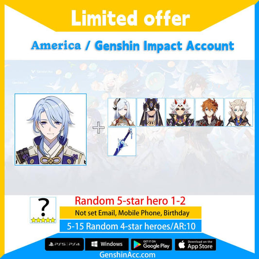 Genshin Impact Starter Account - Kamisato Ayato (America/NA) - Genshin Acc