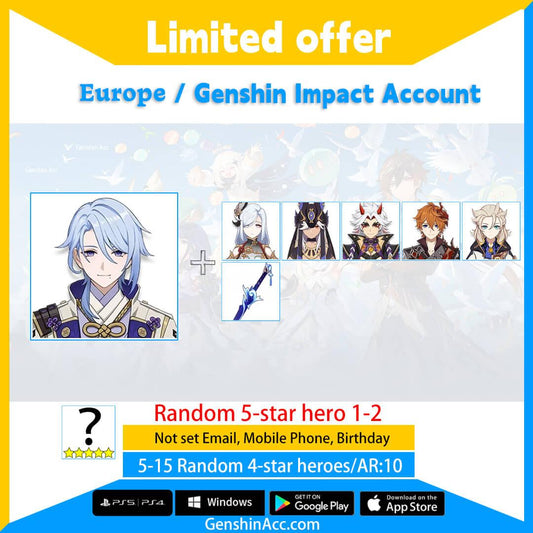 Genshin Impact Starter Account - Kamisato Ayato (Europe/EU) - Genshin Acc
