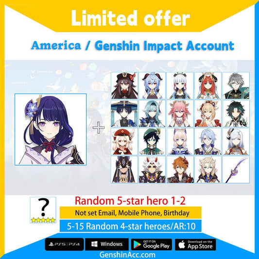 Genshin Impact Starter Account - Raiden Shogun (America/NA) - Genshin Acc
