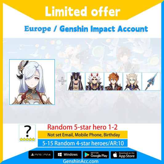 Genshin Impact Starter Account - Shenhe (Europe/EU) - Genshin Acc