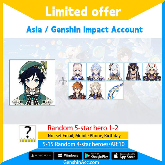 Genshin Impact Starter Account - Venti (Asia/AS) - Genshin Acc