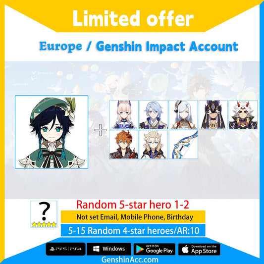 Genshin Impact Starter Account - Venti (Europe/EU) - Genshin Acc