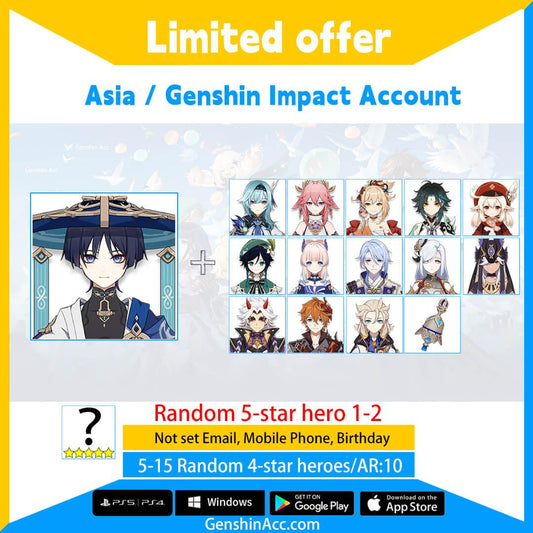 Genshin Impact Starter Account - Wanderer (Asia/AS) - Genshin Acc