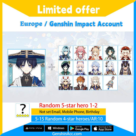 Genshin Impact Starter Account - Wanderer (Europe/EU) - Genshin Acc