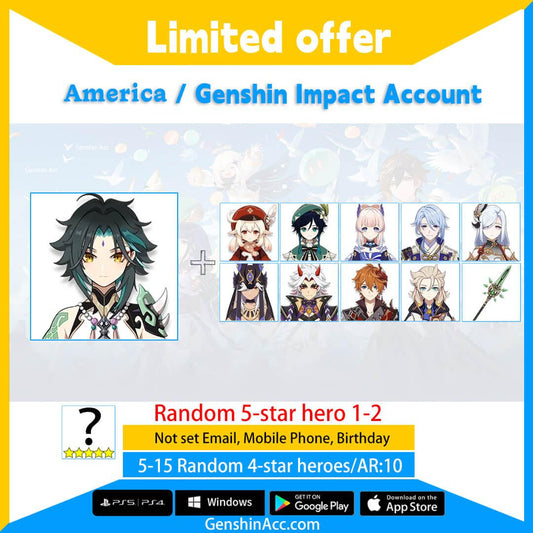 Genshin Impact Starter Account - Xiao (America/NA) - Genshin Acc
