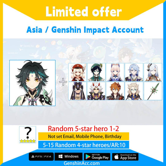 Genshin Impact Starter Account - Xiao (Asia/AS) - Genshin Acc