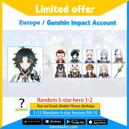 Genshin Impact Starter Account - Xiao (Europe/EU) - Genshin Acc