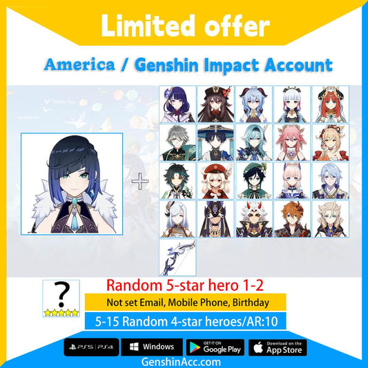Genshin Impact Starter Account - Yelan (America/NA) - Genshin Acc