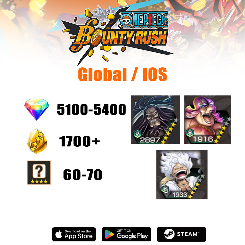 ONE PIECE Bounty Rush - 5★ Kaido+swimsuit Big  Mom+Monkey D.Luffy-Gear 5( Global | iOS )