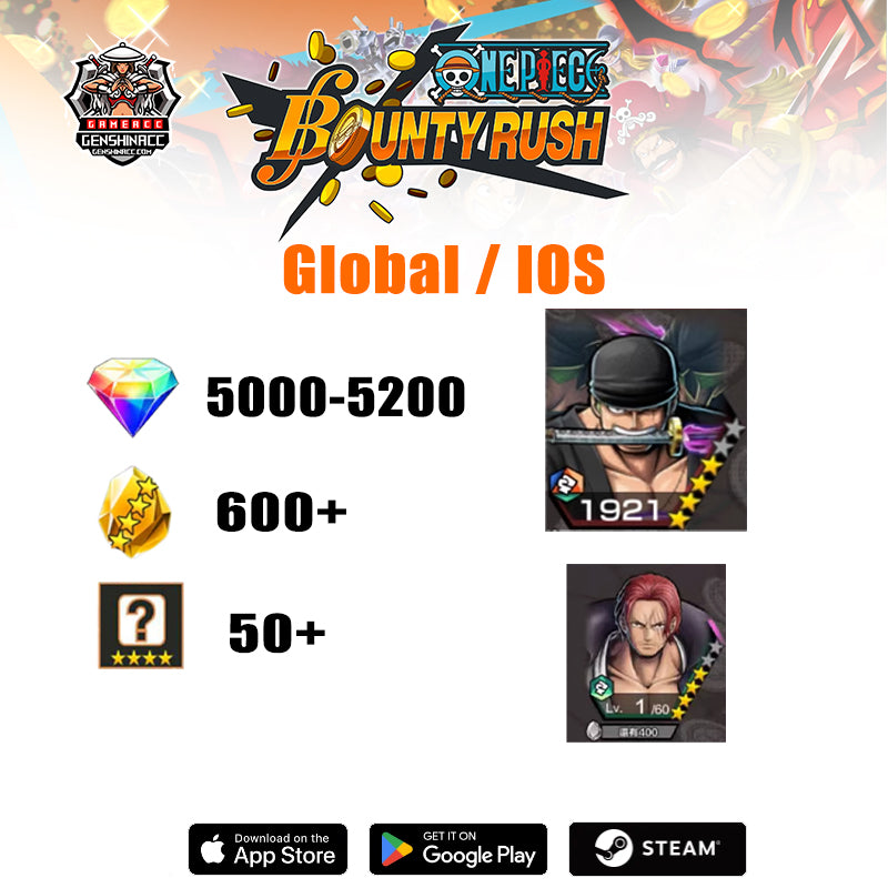 ONE PIECE Bounty Rush - Onigashima Zoro+FILM RED Shanks( Global | iOS )