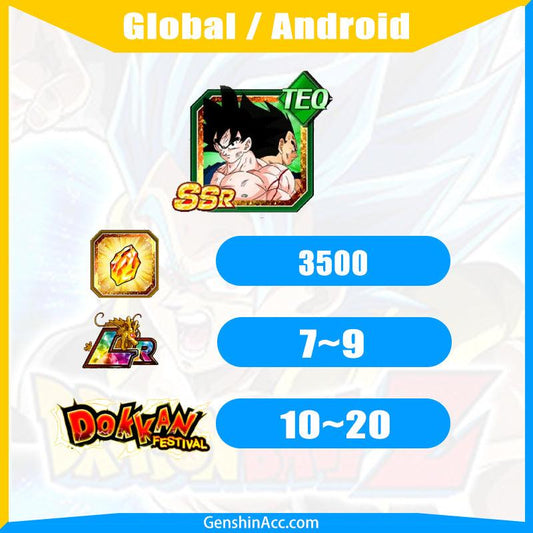 DRAGON BALL Z DOKKAN BATTLE - Fresh Starter Account ( Global | Android ) - Goku Vegeta - Genshin Acc